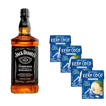 Combo Jack Daniel's + 4 Águas de Coco
